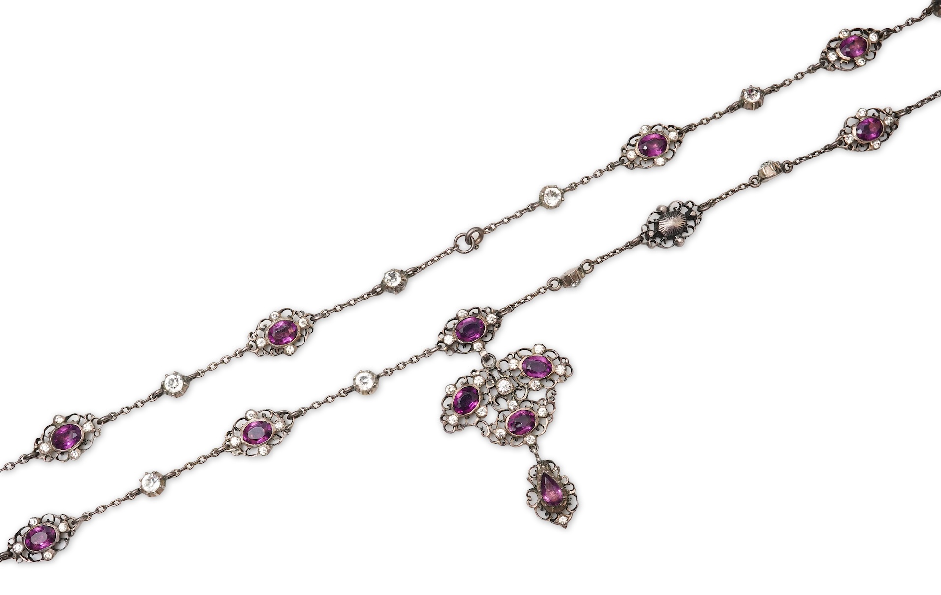 A silver and paste necklace, early 20th century